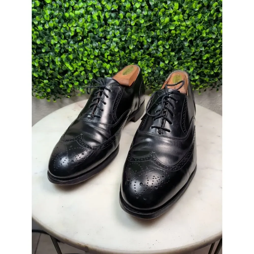 Johnston & Murphy Optima Black Leather Wingtip Oxfords Men's US 9.5 D
